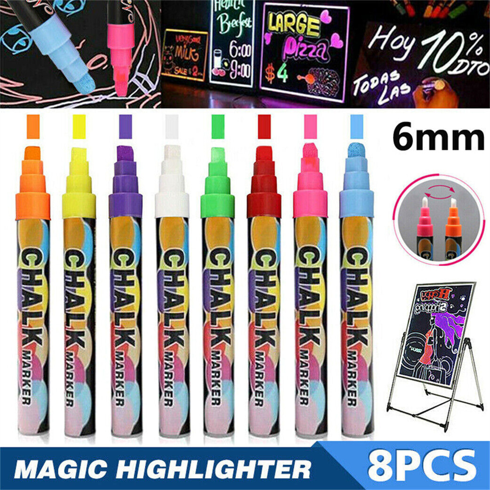 8 pcs Thick Liquid Chalk Window Marker Pen Cafe Pub Menu A-Board Sign ...
