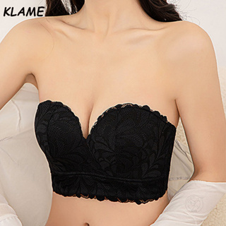 KLAME 3/4 Cup Women Sexy Underwear Padded Lace Sheer Bra Large Cup C D  Underwear Push Up With Underwire Lingerie Plus Size Female Bralette KLM062