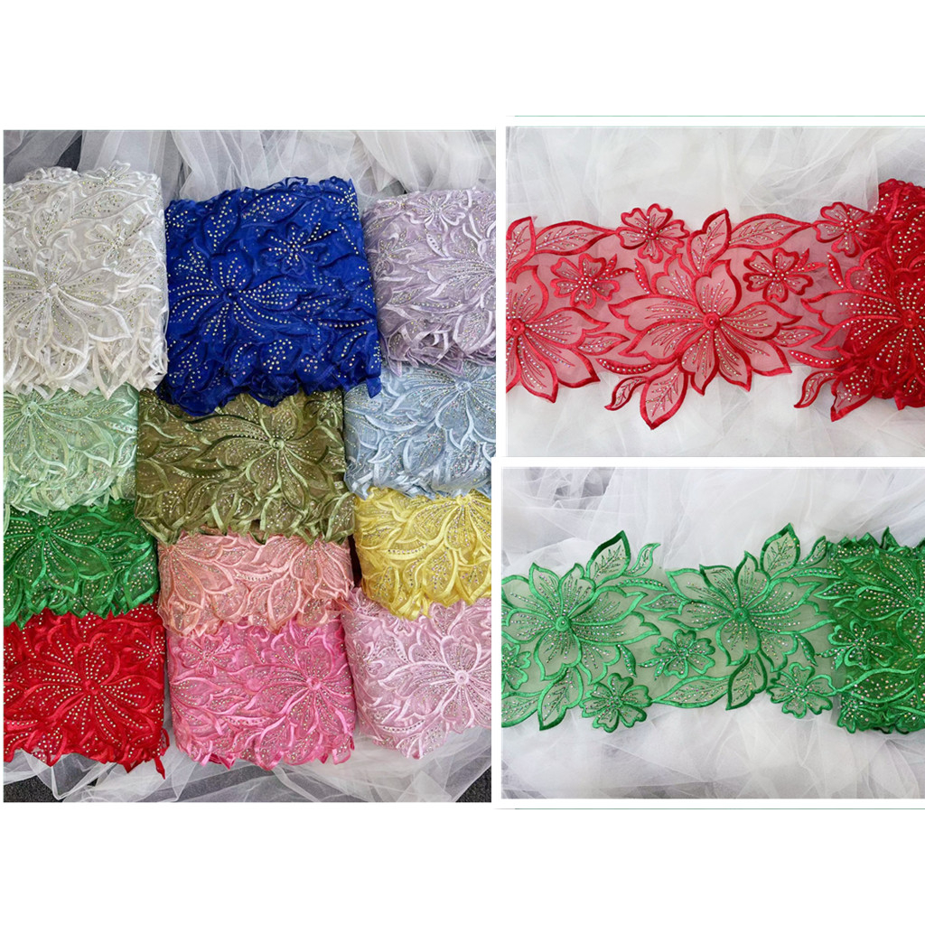 Border Lace Crystal tinggi 28cm,border lace cantik Trimming Lace Border ...