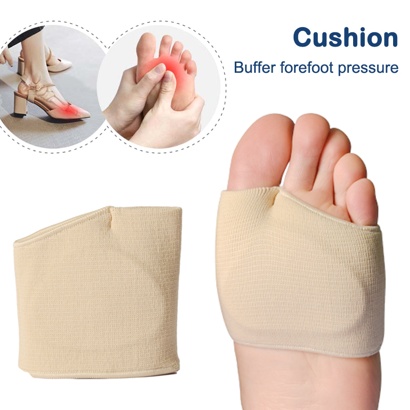 2 PCS Silicone Metatarsal Sleeve Pads Half Toe Bunion Sole Forefoot Gel ...