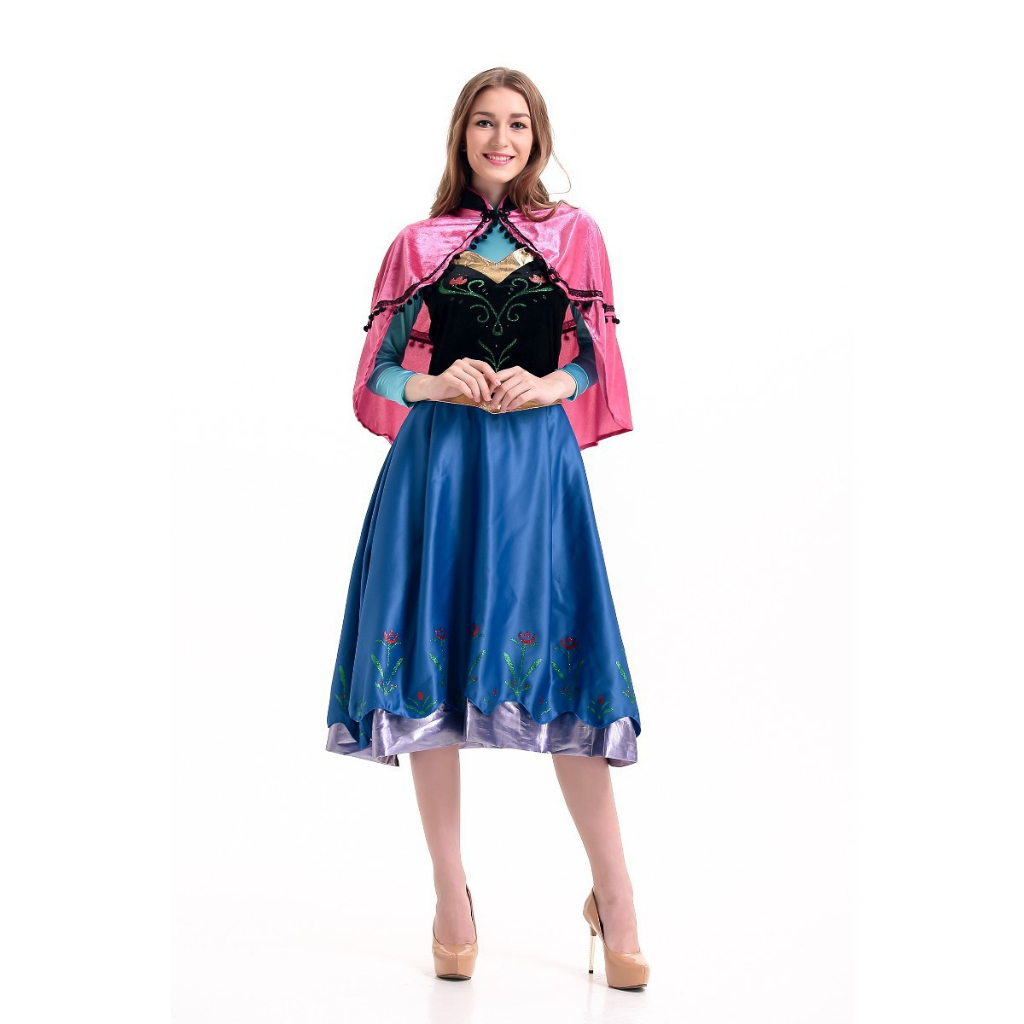 open lace back dress Costume Cosplay Adult birthday outfit Frozen Anna dress Anna Embroider –  Mermaidcosplay main image 1