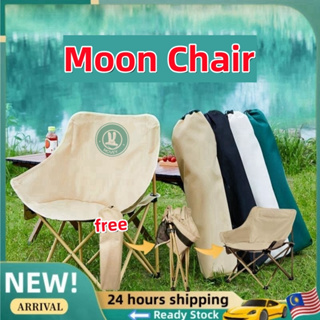 Outdoor Folding Chair Camping Moon Chair Portable Art Sketch Fishing  Folding Chair Easy To Store Kerusi Khemah