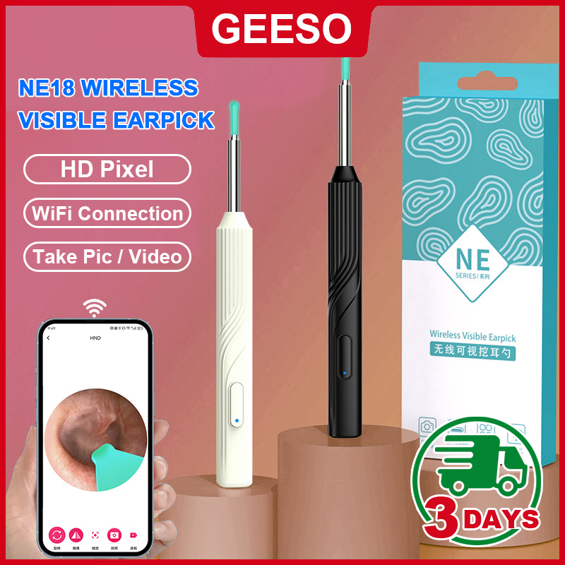 GEESO NE18 Earpick With Camera For Baby Adult Otoscope Endoscope Camera ...
