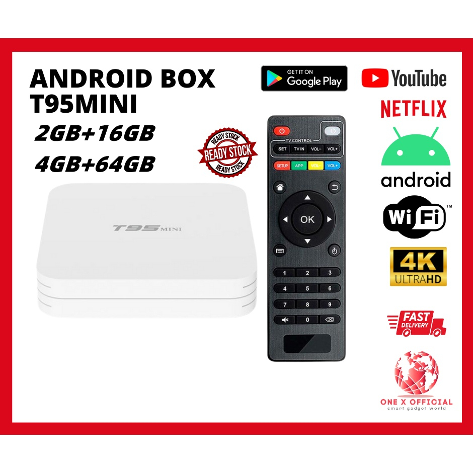 Android T95 Mini 4K Android Box 2023 Latest 10 Smart TV Boxes Quad Core