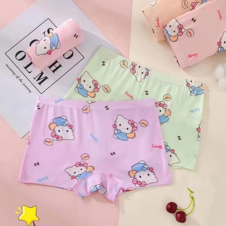 Teenage Girls Panties Cartoon Princess Print Cotton Briefs Kawaii Comfy Boy Girl  Underwear seluar dalam