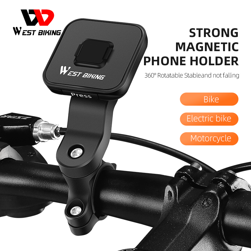 WEST BIKING Motorcycle Phone Holder Magnetic Bicycle Phone Holder Quick Mount 360 Rotation Phone Stand Shopee Malaysia