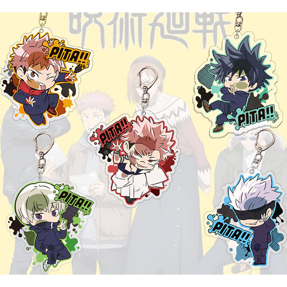 Anime Jujutsu Kaisen Keychain Cosplay Cute Yuji Itadori Gojo Satoru ...