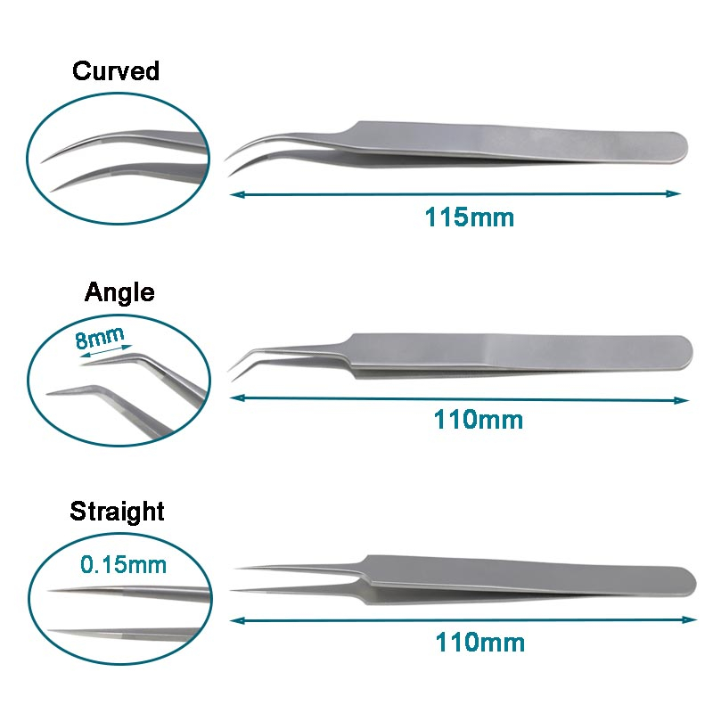 Hair Transplant Forceps Hair Implant Tweezers Forceps Straight/Curved