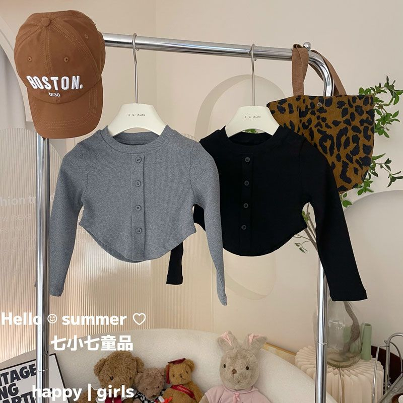 Baby Girl Long Sleeve Shirt Irregular Top Long Sleeve Blouse(Suggest