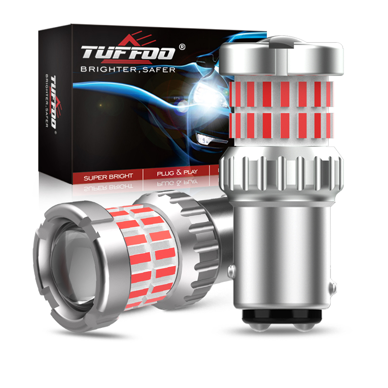 Lot De 2 Ampoules LED Rouges 1157 BAY15D Pour Feux Stop, Arrière Et Clignotants - 12V, 3W