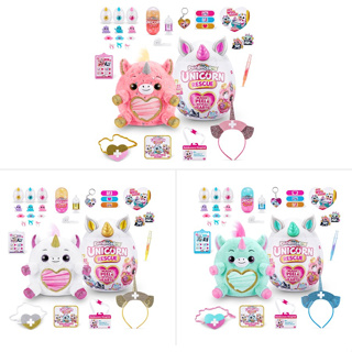 Rainbocorns Unicorn Rescue Surprise (Pink) by ZURU, Easter Basket Stuffers,  Collectible Plush Stuffed Animal, Egg Toys, Sticker Pack, Magical Slime
