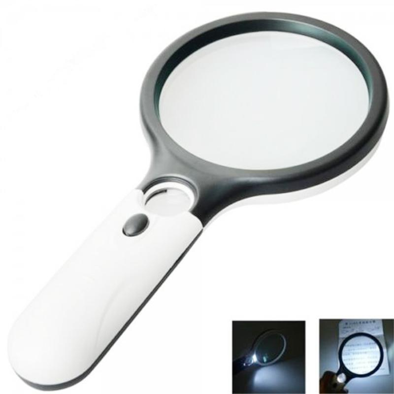 45X Handheld Reading Magnifying Glass Illuminated Magnifier Microscope ...