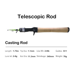 PURELURE Carry the telescopic lure rod, travel rod, long shot sea rod,  carbon straight handle, fishing rod, soft adjustm