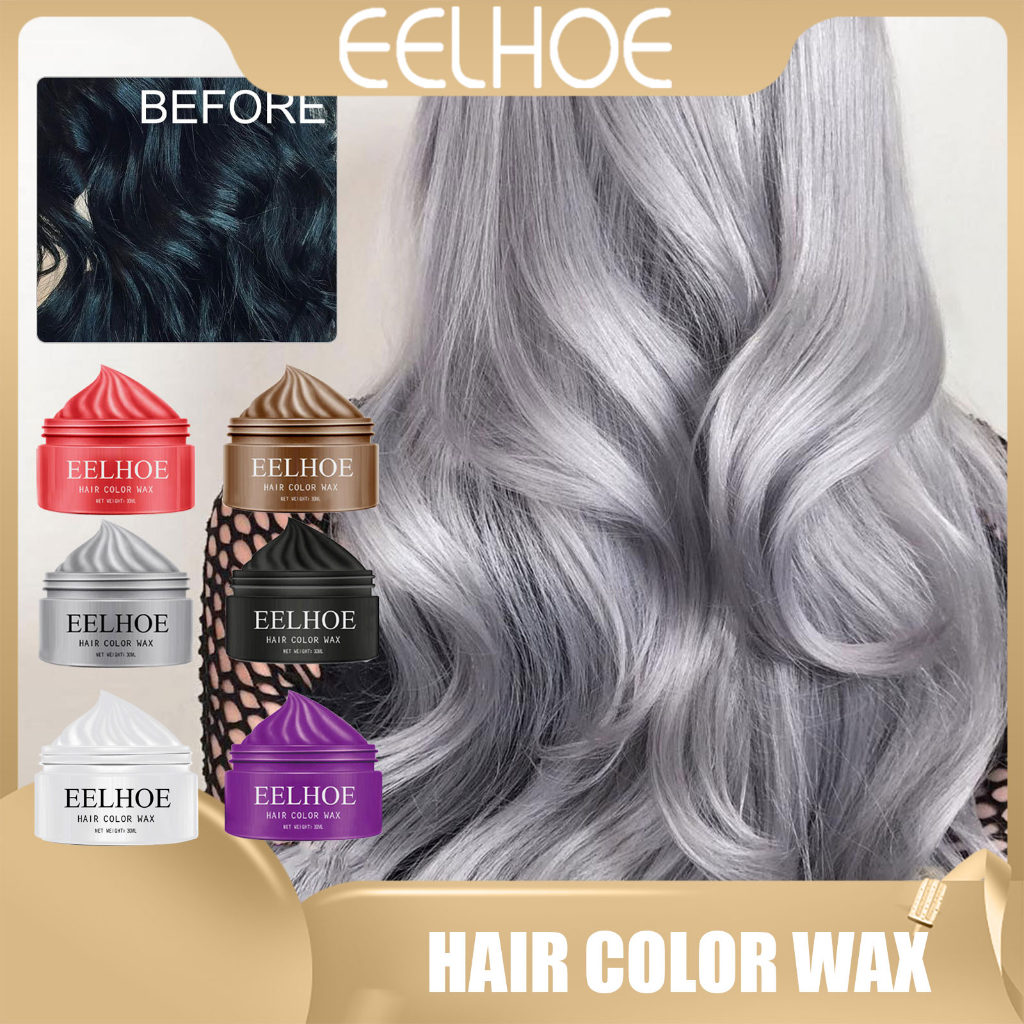 Eelhoe Hair Color Wax Temporary Hair Dye Cream 6 Colors Hair Dye