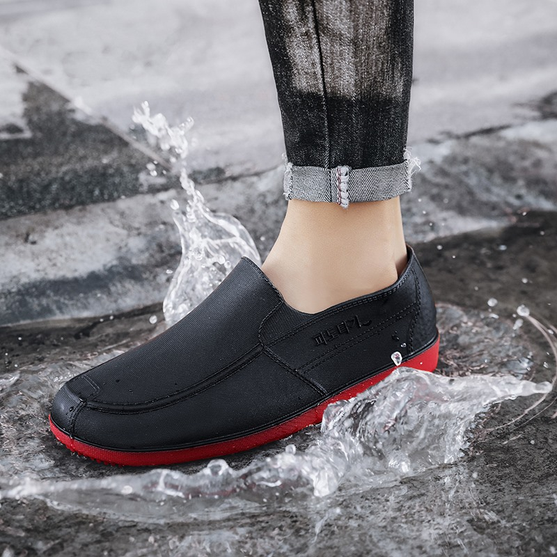 Fashion Men Casual Non-Slip Shoes Slip-On Kitchen Work Water Proof Rain  Boots 