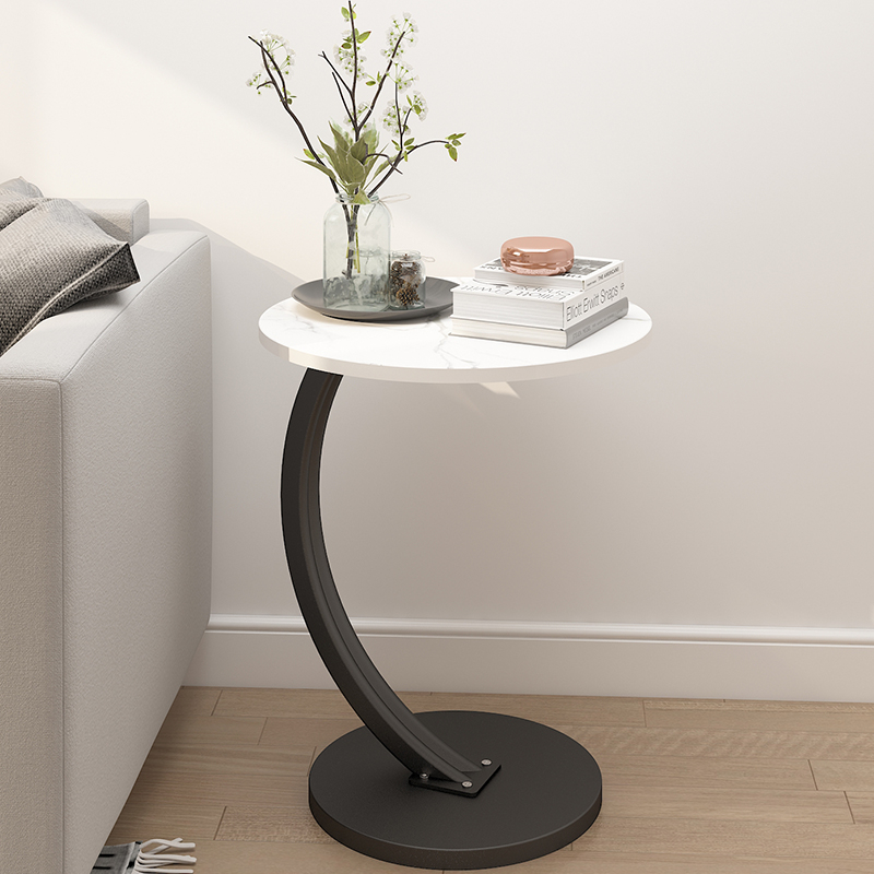Simple Bedside Table Small Round Table Coffee Table Movable Sofa Side ...