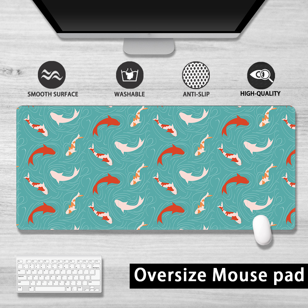 Koi Fish Mouse pad Extended Gaming Mousepad Waterproof NonSlip