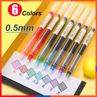 6pcs/set Gel Pens, 0.5mm, Black Ink, Suitable For Journaling, Note Taking,  Smooth Writing