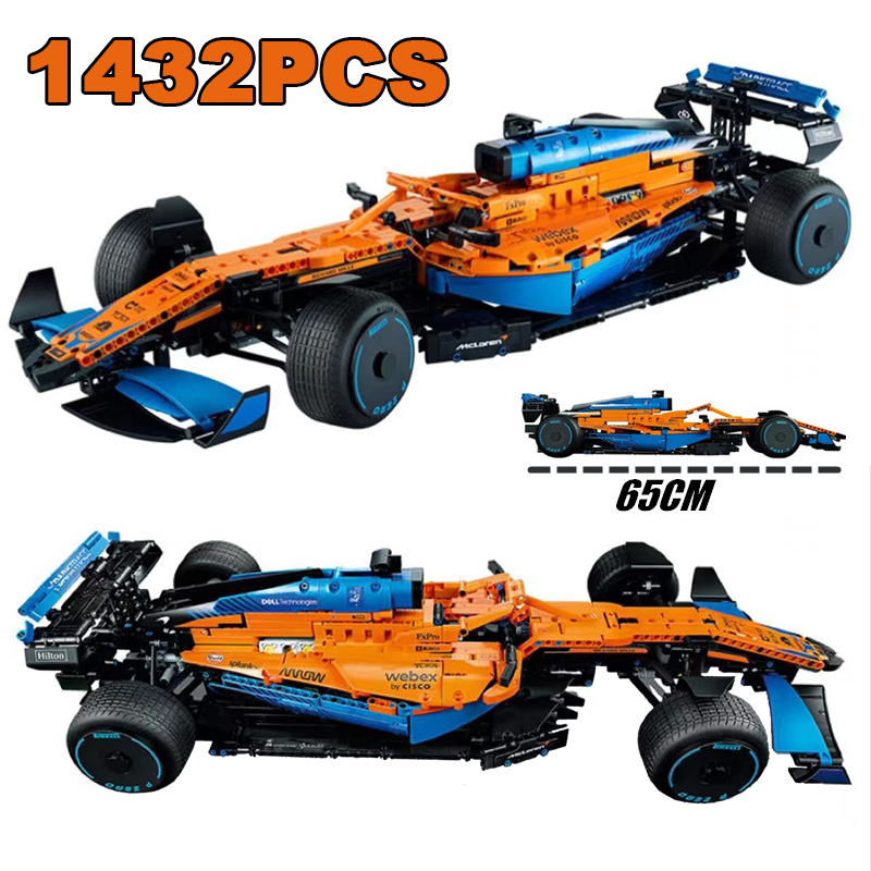 1432PCS Technical 42141 McLarened F1 Formula 1 Building Blocks Hypercar