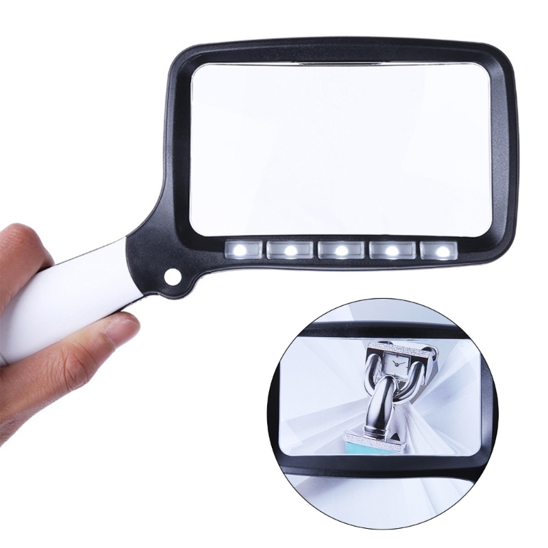 2X Magnifying Glass with Light, Large Lighted Magnifying Glass 5 LED
