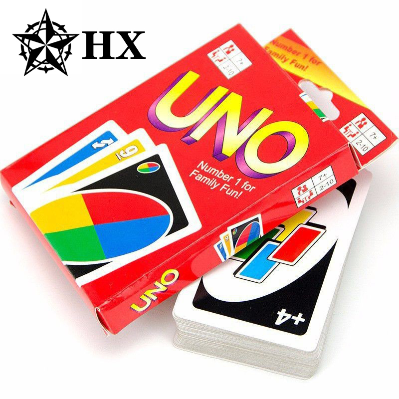 HX UNO Card game Uno board game 108 basic paper thick toys Children's