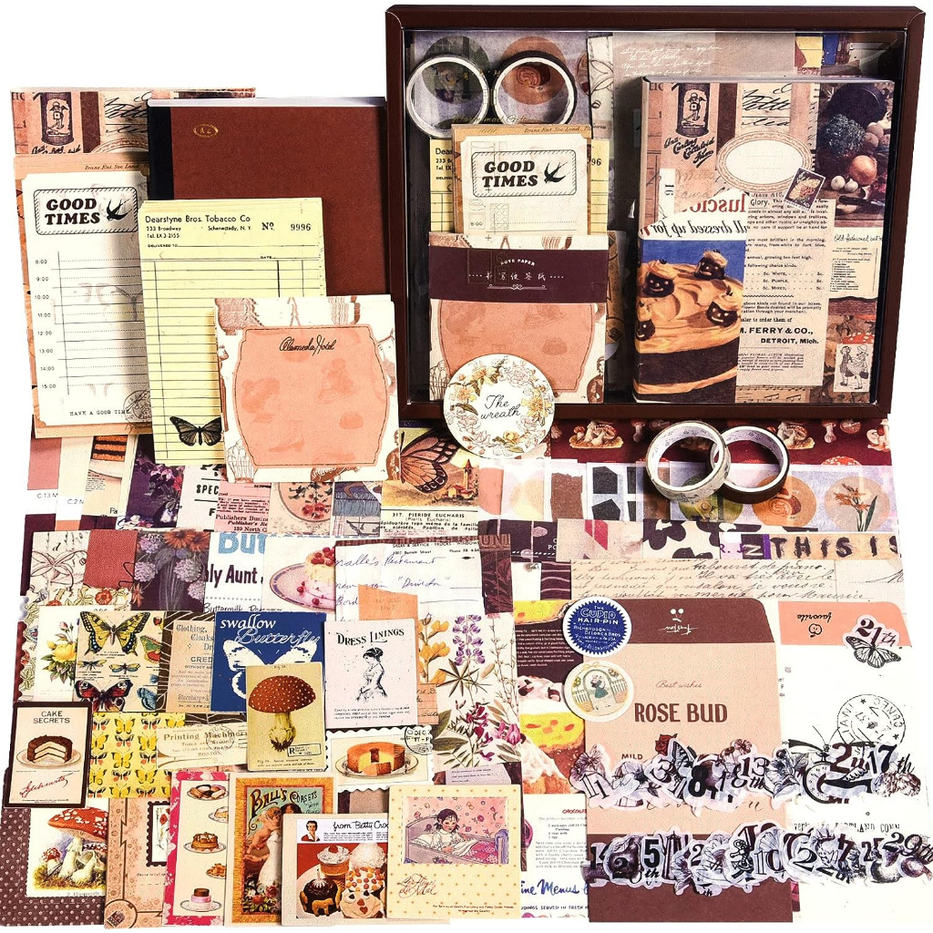 Vintage Scrapbooking Supplies Kit, Bullet Junk Journal Kit with ...