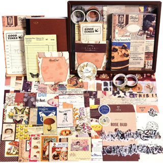 125pcs/set Vintage Aesthetic Scrapbook Kit DIY Making Journaling