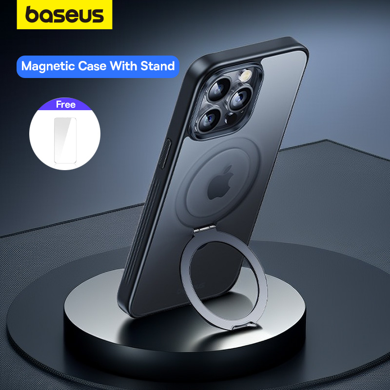 Baseus Magnetic Stand Case for iPhone 15 14 13 Pro Max Plus 180 ...