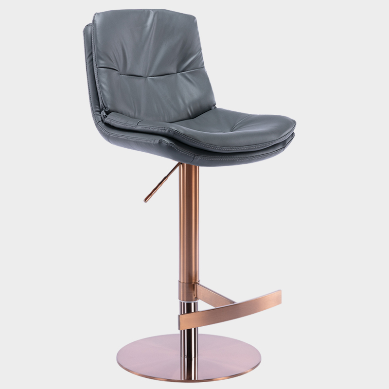 AULIFE Bar Stools Rose Gold Stainless Steel Base and Footrest, Grade