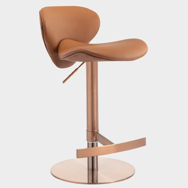 AULIFE Bar Stools Rose Gold Stainless Steel Base and Footrest, Grade