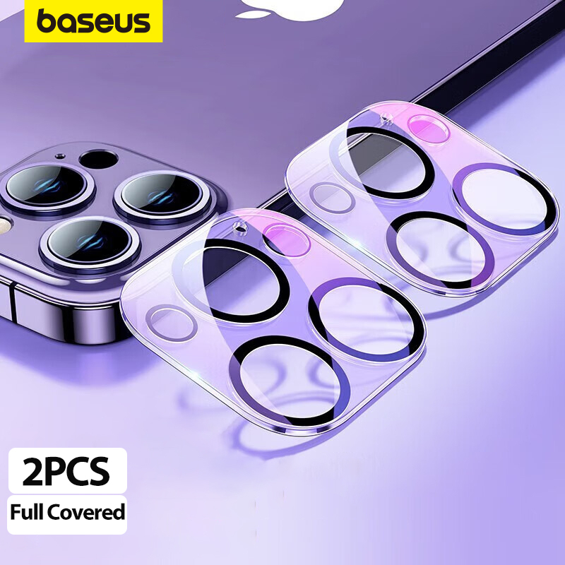 Baseus 2Pcs Camera Lens Protector For iPhone 15 Pro Max Tempered Glass Full Lens Protective
