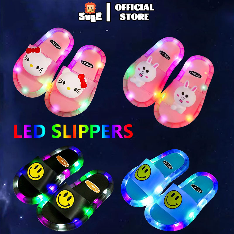 SUGE kids Slippers Children selipar sandal budak Boy's/Girl's Luminous ...