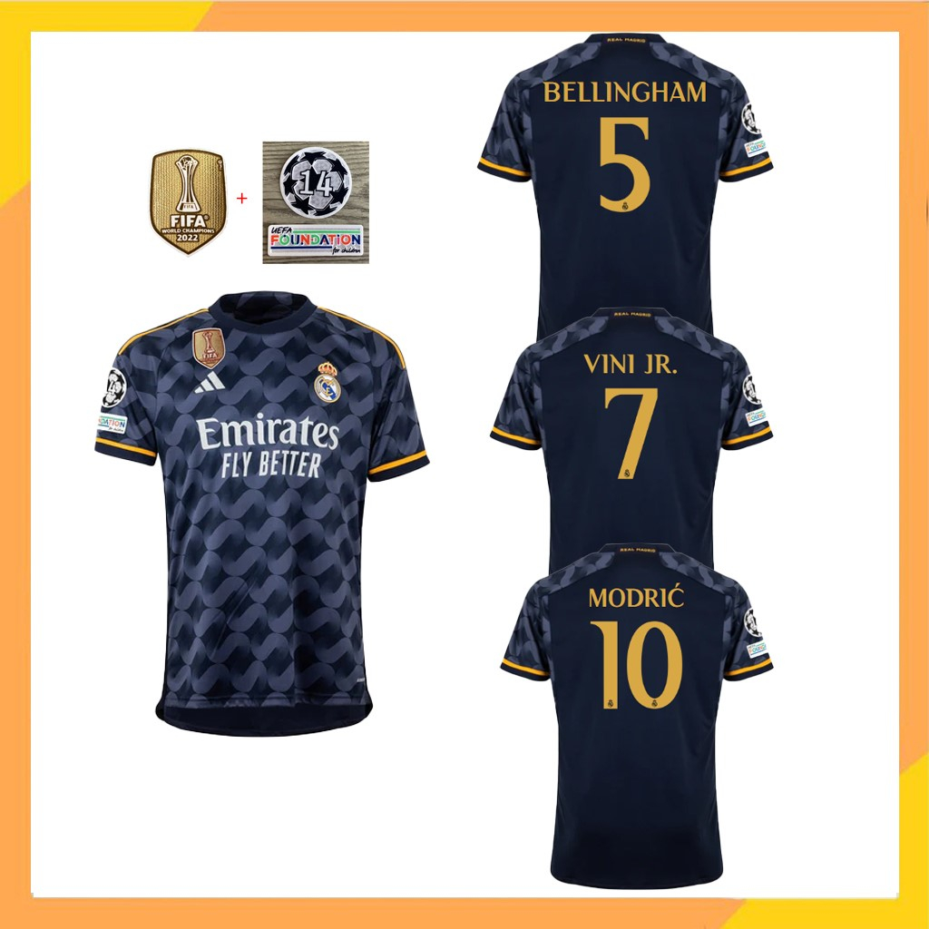 2023 Madrid Football Shirt 2024 23/24 Tourists wearing UCL patches ...