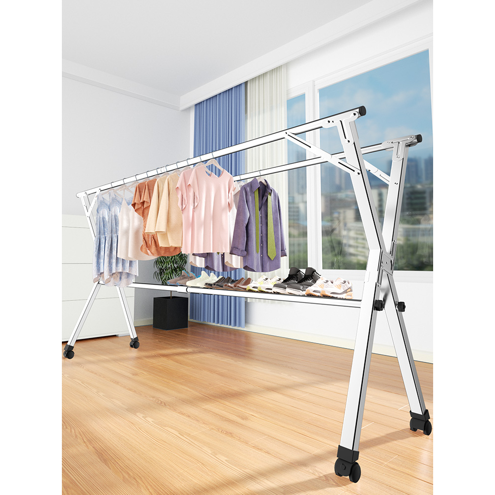 Houseware Heavy Duty Double Rail Clothing Garment Rack. Shopee Malaysia