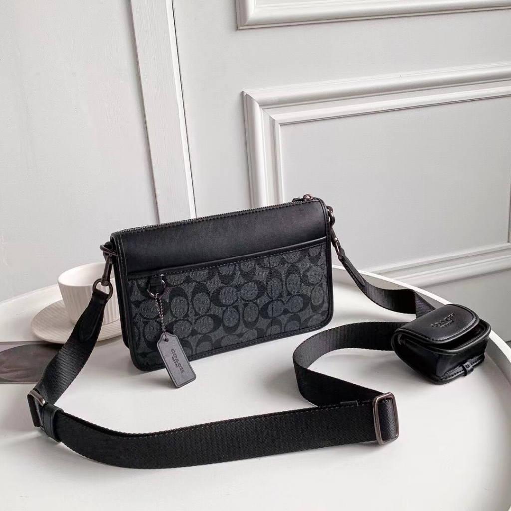 COACH purchases C8141 HERITAGE CONVERTIBLE CROSSBODY IN GUNMETAL/CHALK/BONE MULTI