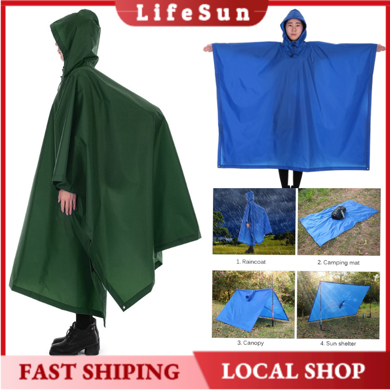 Camping Poncho Tent Waterproof Rain Poncho For Adults - Reusable 3 11 thumbnail image