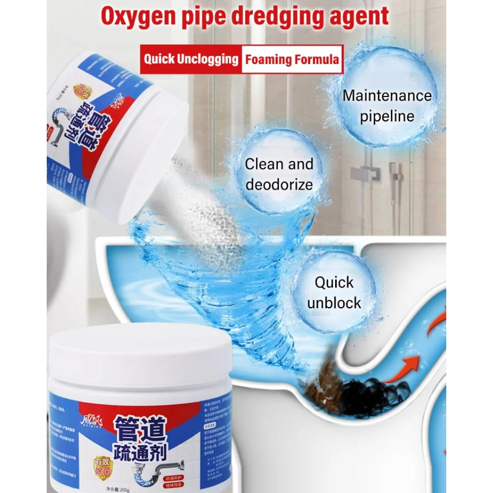 Produktbild von Rohrbagger Deodorant – Schnellschäumendes Abflussreiniger-Pulver, 100 G, Für Küche, Toilette, Waschbecken & Badewanne