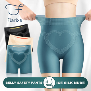 Cheap Flarixa Ice Silk High Waist Flat Belly Panties Seamless Slimming Hip  Lift Women Briefs Underwear Body Shaping Pants Shapewear