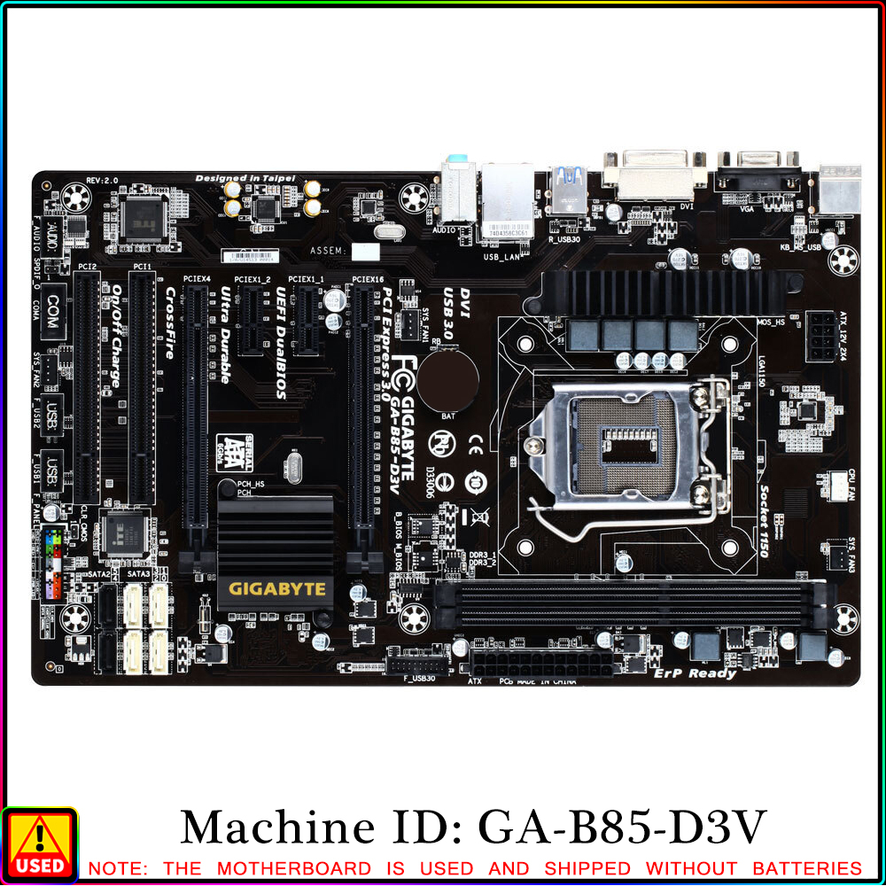 Gigabyte GAB85MD3V motherboard Intel® B85 LGA 1150 (Socket H3) micro