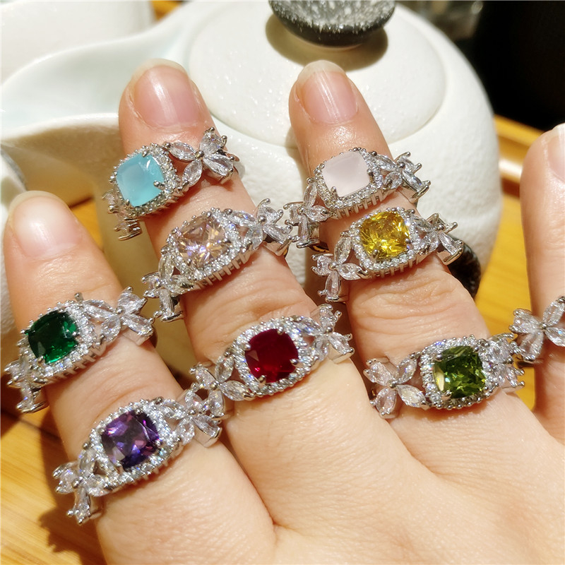Luxury Shinning Crystal Zircon Open Rings For Women Etrendy New ...