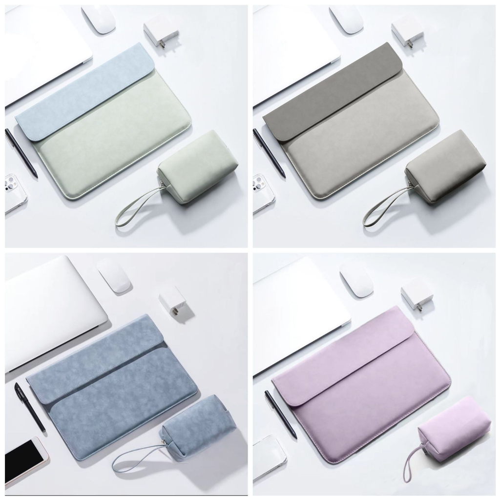 Leather Laptop Sleeve For Macbook Air Laptop bag with power pack