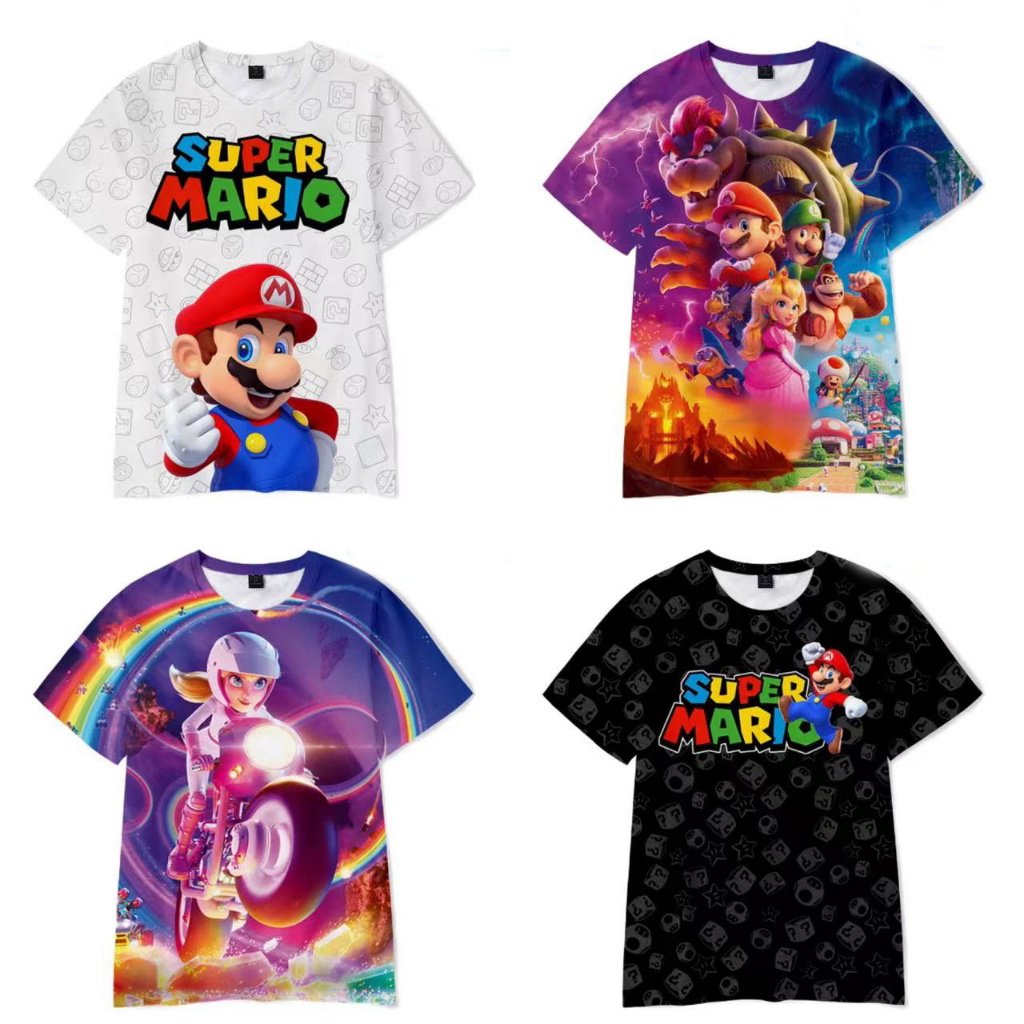 mario bros tshirt Princess Peach shirt Bowser shirt for kids boys and