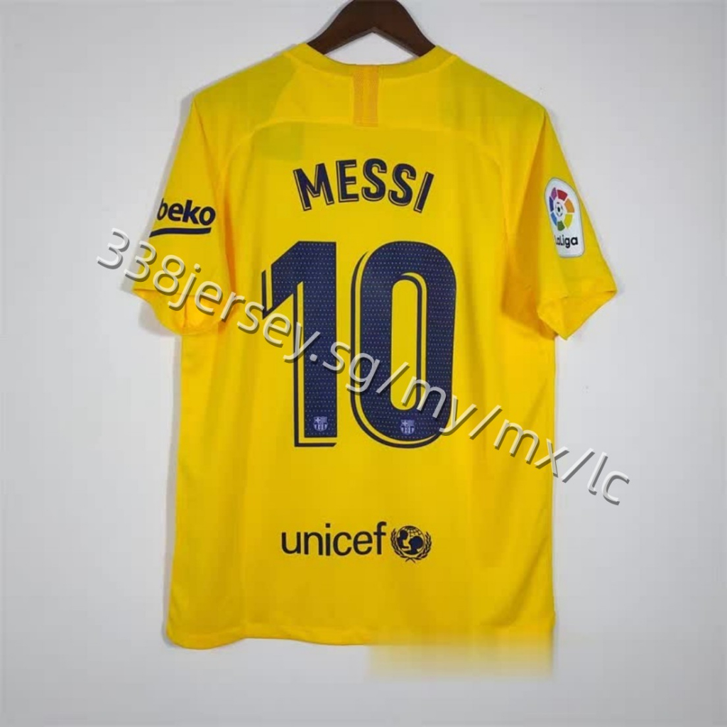 19-20 Barcelona three away 3A Custom retro football shirt MESSI F.DE ...