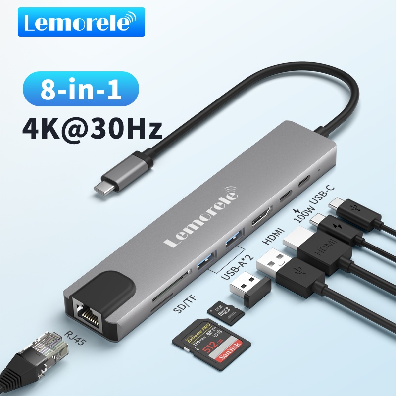 8in1 USB C Hub Matebook D15 Macbook Pro 13 Air 15 Adapter Type C with ...