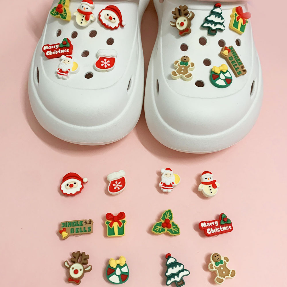 12PCS Christmas jibbitz Button / 2.5D Fashion Croc Jibbitz / Creative