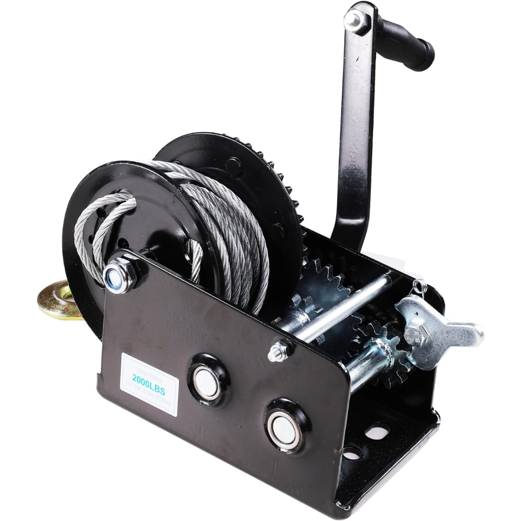 2000 LB Boat Trailer Cable Winch with 32ft Steel Rope,Hardened Steel ...