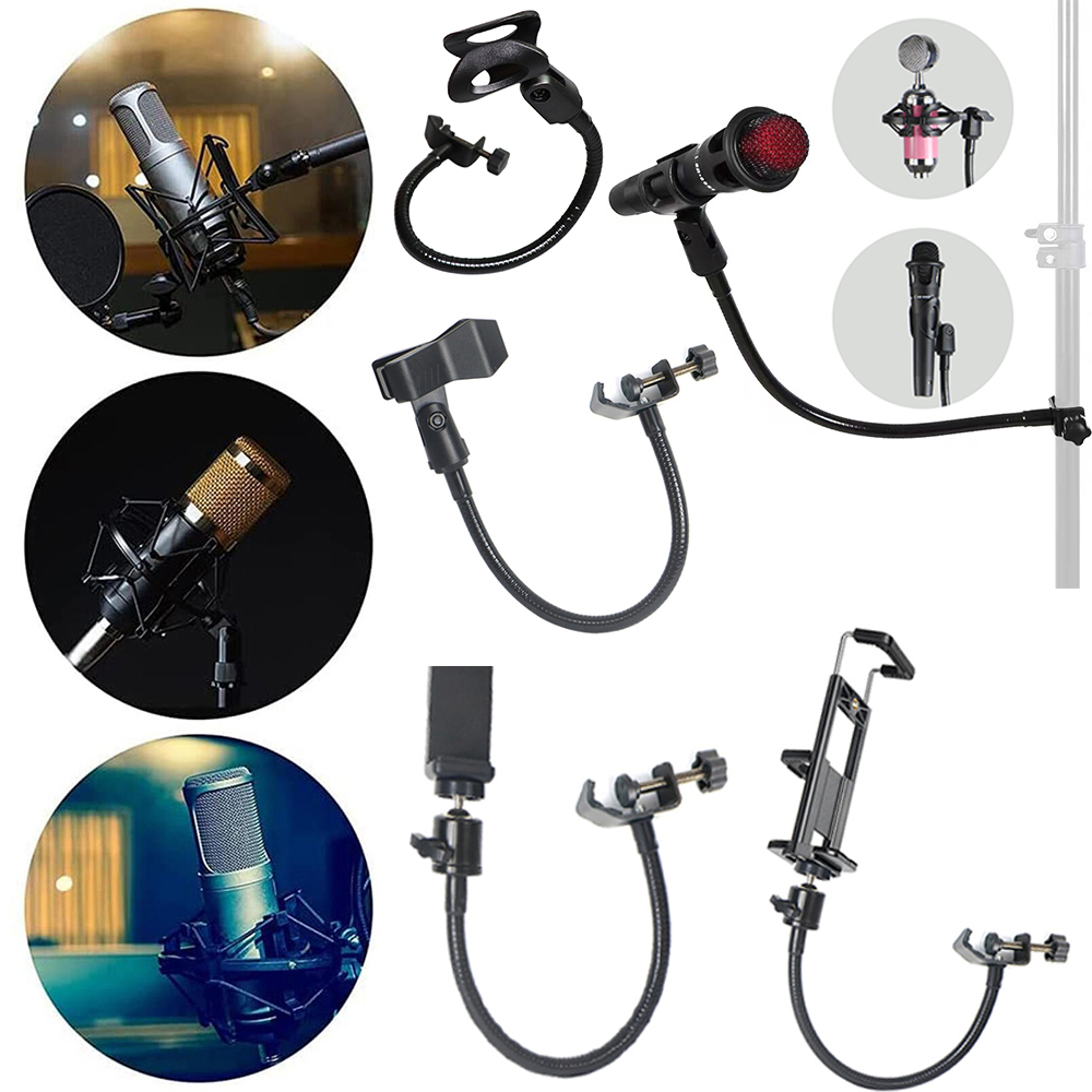 Microphone Stand Flexible Gooseneck Desk Clamp Holder Microphone Arm