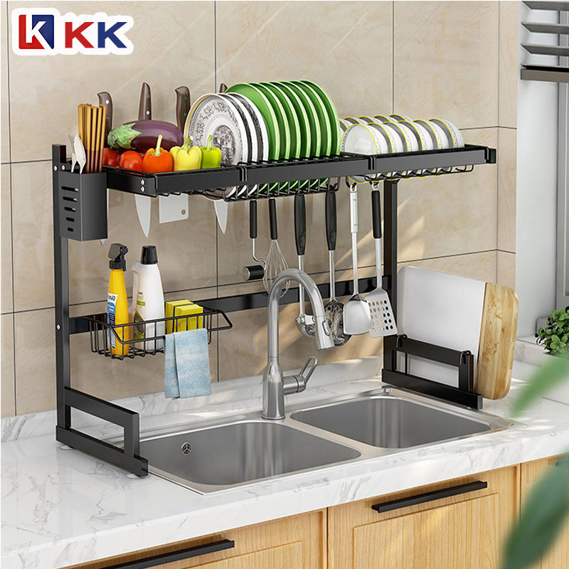 【Local delivery】水槽置物架 Over Sink Dish Drying Rack, Adjustable Large Dish ...