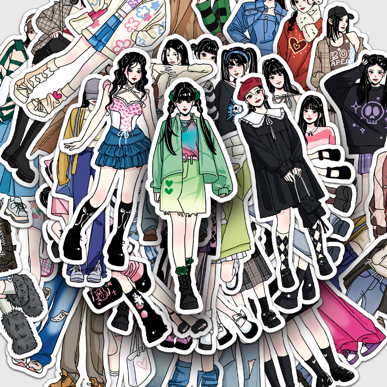 50 Piece Fashion Models Creative Original Stickers For laptops/phones ...