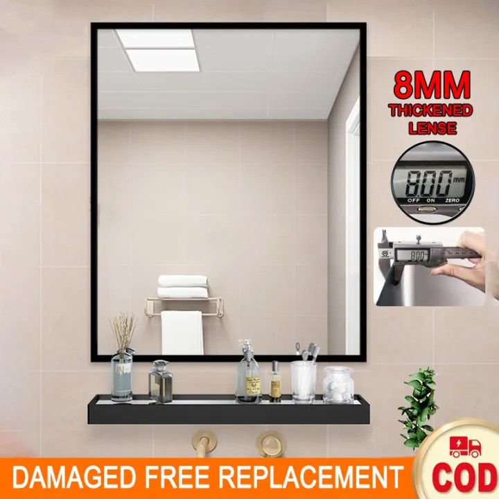 Bathroom Mirror Rectangle Mirror Cermin Bilik Mandi Hanging Mirror Wall
